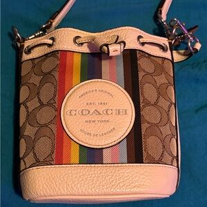 Coach Multicolor Stripe Crossbody Bag